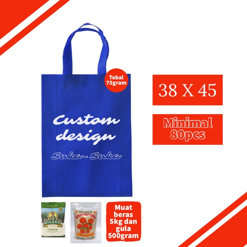 

TAS BELANJA besar 38 x 45 GRATIS SABLON SUKA SUKA | souvenir | Goodie bag | tas furing.