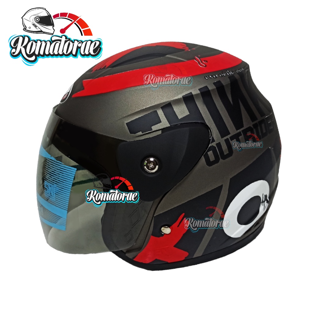 HELM EVOLUTION LORENZO OUTSIDE GREY  DOFF  HALF FACE 