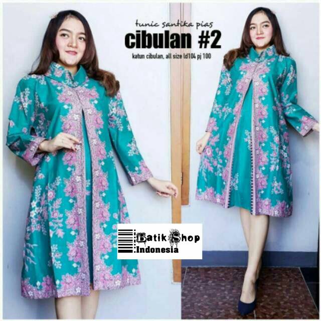 Tunic Cibulan Batik #2 Modern Tunik Kerja Kantoran Solo Muslim Kondangan