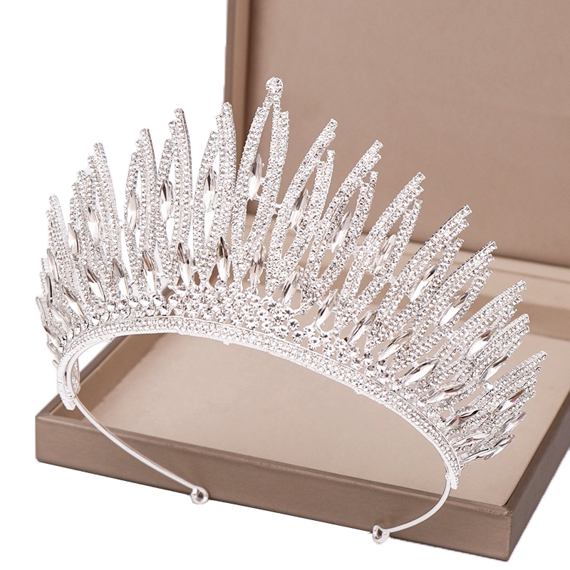 Mahkota Tiara Kristal Perak / Emas untuk Wisuda Pesta Pernikahan