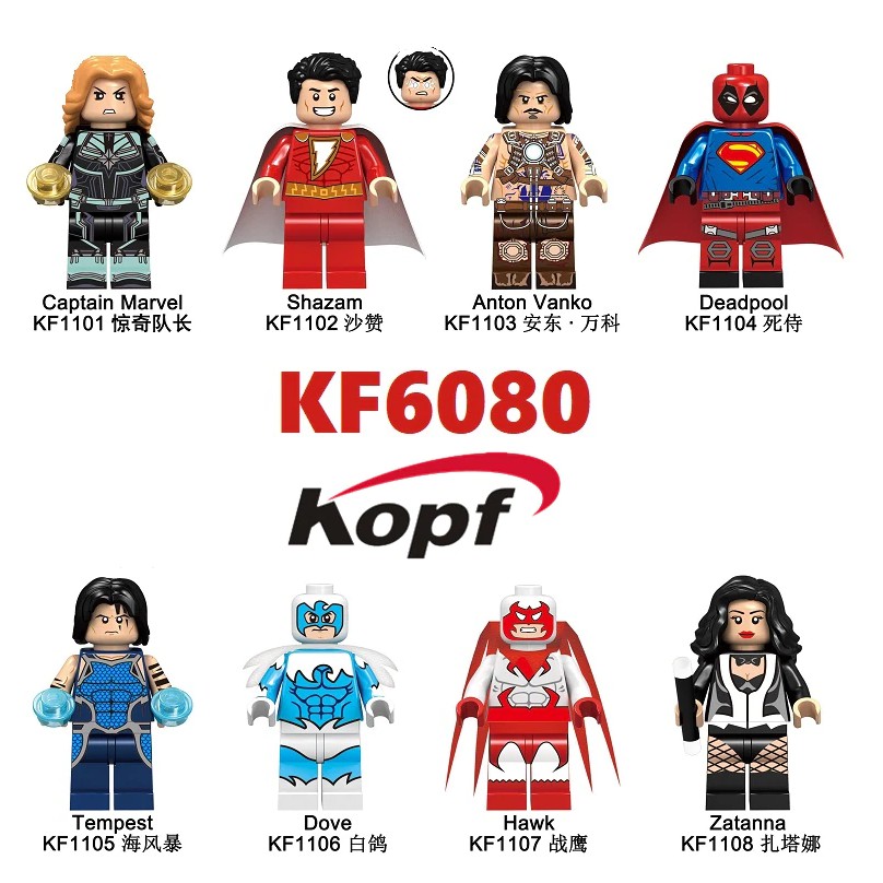 Mainan Lego Anak Building Blocks Super Heroes Bricks Shazam Anton Vanko Deadpool Tempest Dove Hawk