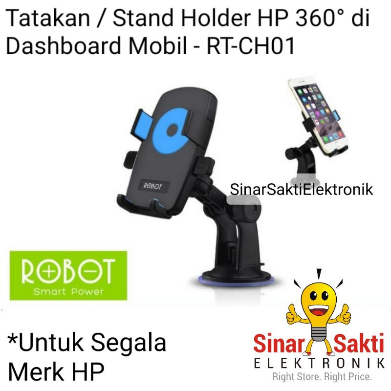 Robot Phone Holder HP Mobil Universal Tatakan Alas Tempat HP RT-CH01 Dashboard