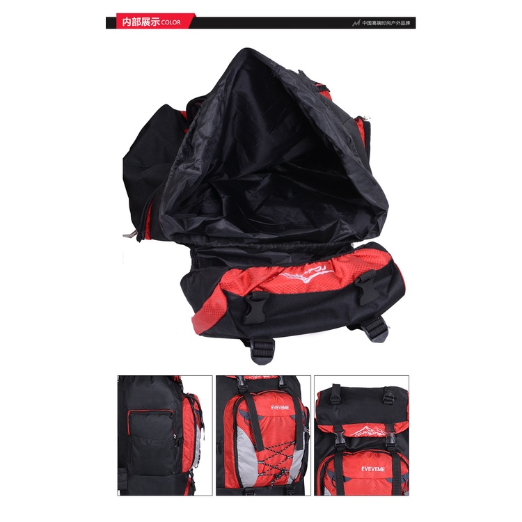 tas ransel 60L - 80L kapasitas besar tas sport outdoor hiking gunung camping travel bag laki-laki dan perempuan