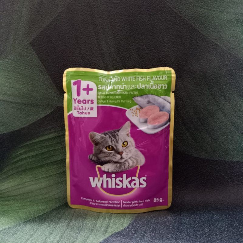 Whiskas pouch sachet 80gr / junior tuna / junior mackerel / mackerel/ocean fish /salmon / saba