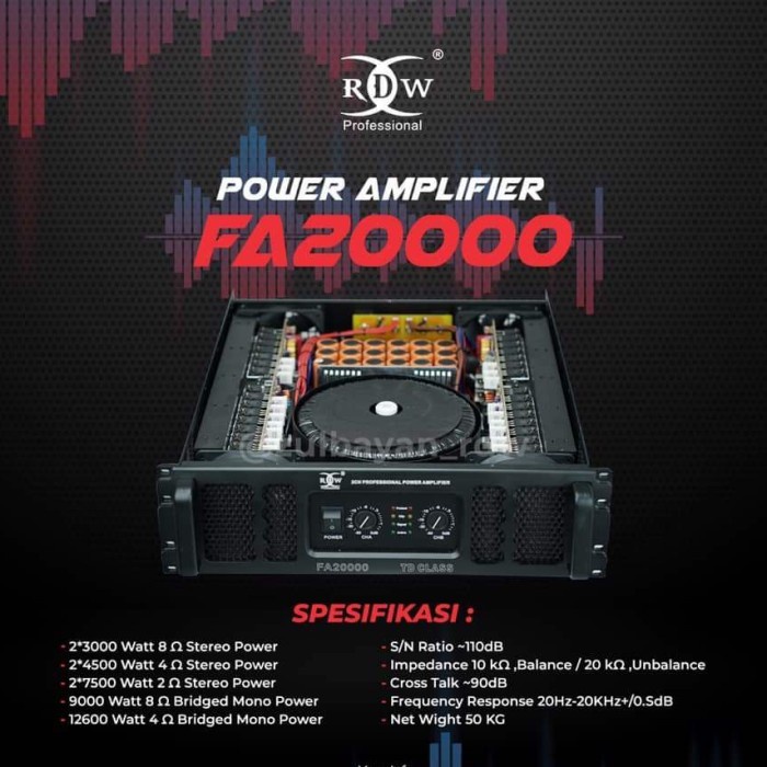 POWER AMPLIFIER 2 CHANNEL FA20000 / FA 20000 RDW PROFESSIONAL