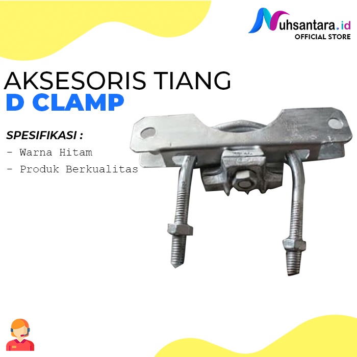 Aksesoris Tiang Kabel Fiber Optik D Clamp Pengait Kabel FO Klem Ring