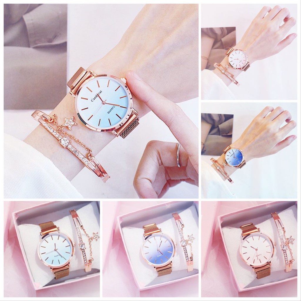 ✅Grosir Jam Senen - Jam Tangan Quartz Analog Fashion Wanita Strap Rantai Pasir Casual Analog Wanita