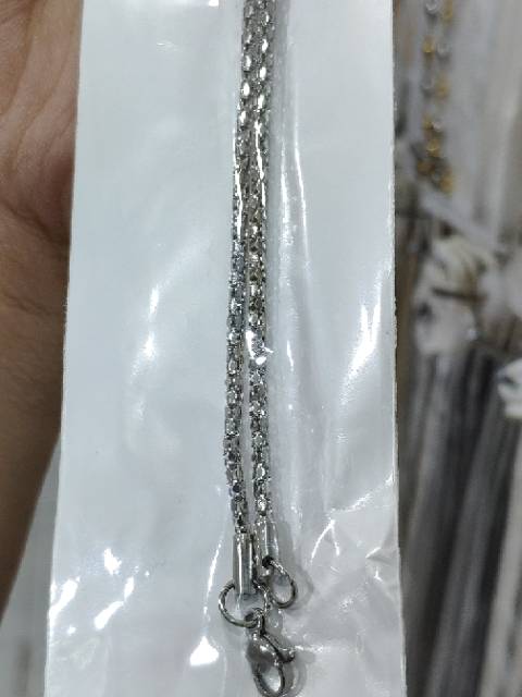 Kalung titanium silver motif sisik ular panjang 50cm