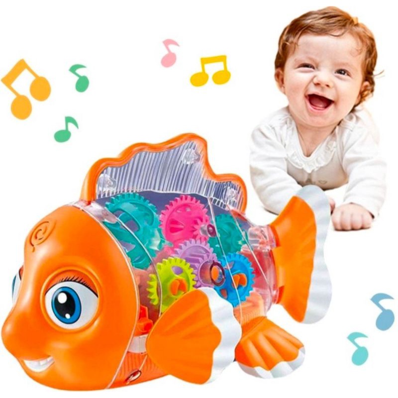 Mainan Robot Ikan Nemo Tranparant Ikan Badut Musik