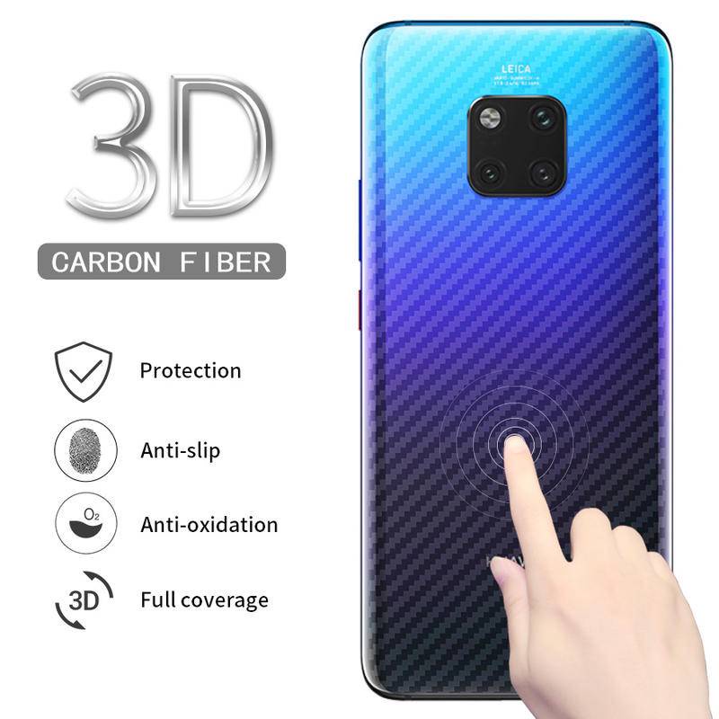 2PCS 3D Carbon Fiber Back Film For Huawei P 9 10 20 30 40 50 Pro Back Cover Screen Protector Phone Film