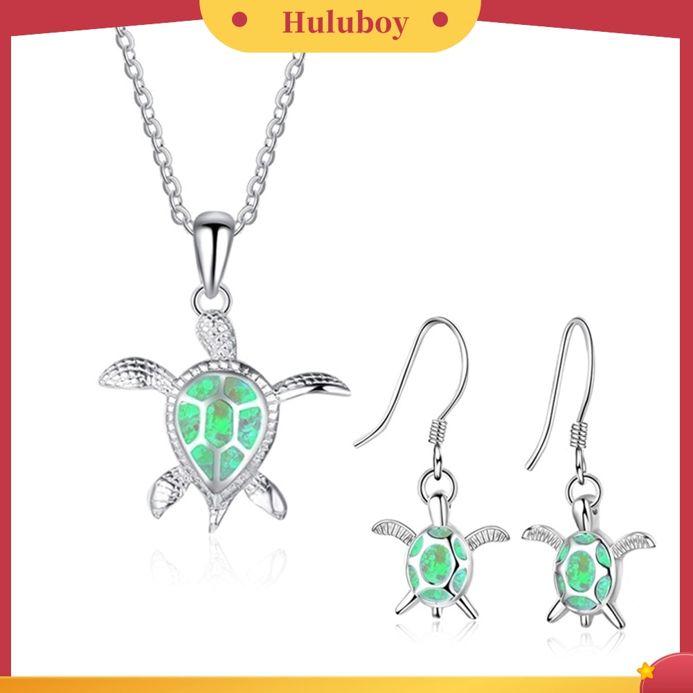 Hu Hu Hu Hu Hu Alat Bantu Pasang Kacamata♡ Set Anting Kait Gantungkalung Rantai Liontin Kurakura Hias Batu Opal Imitasi Untuk Wanita