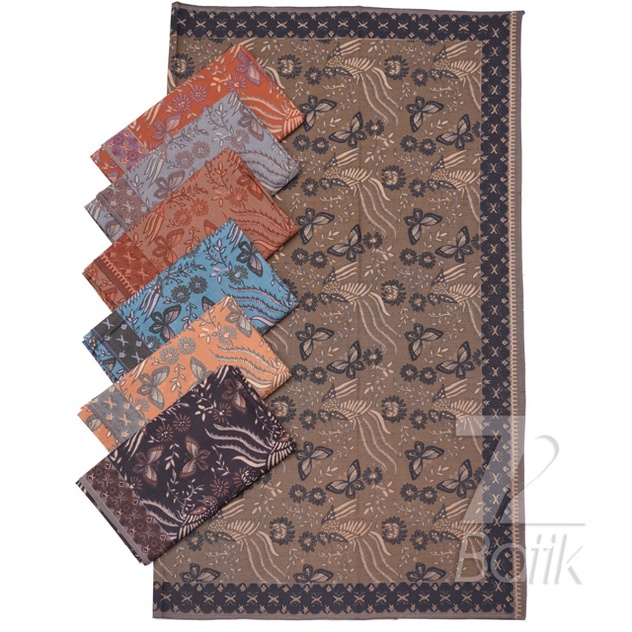 BAHAN BATIK PREMIUM Katun Motif Kupu Kupu Two Tone Pagi Sore Warna Abu Grey Gray 722452 CAP 72 - Jarik Jarit Samping Kebat Panjang Batik Katun Modern Premium Bahan Seragam Batik Pernikahan Kantor Keluarga Murah Kamen Jadi Batik Bali Lembaran