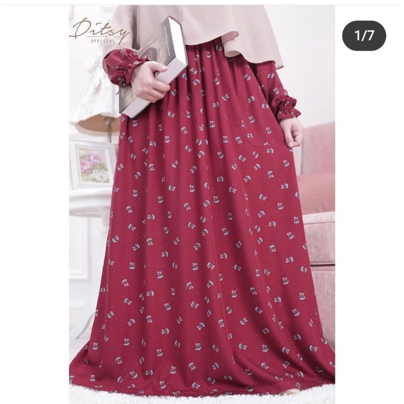 Ditsy Liccea Maroon BOOKED