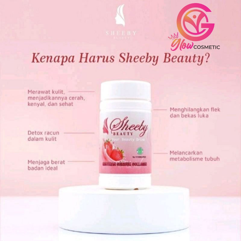 SHEEBY MINUMAN SERBUK DENGAN KOLAGEN RASA STROBERI 50 G