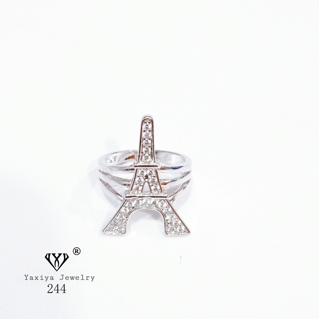 

Cincin Emas Putih Model Eiffel Perhiasan Lapis Emas 18K Yaxiya 244