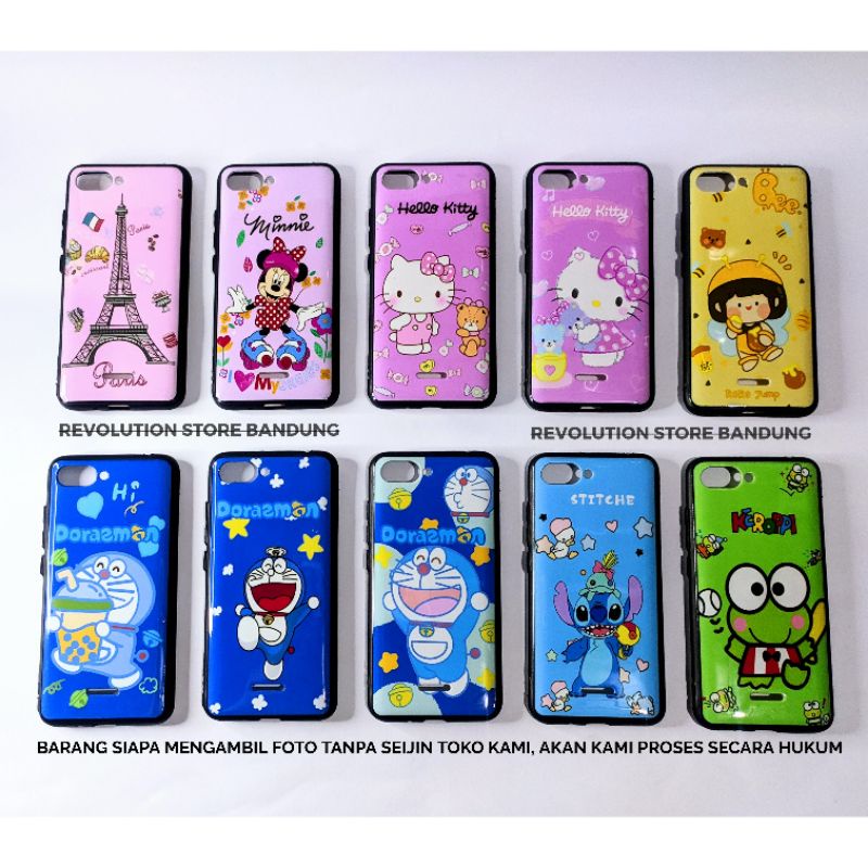 Silikon hp xiaomi redmi 6a karakter doraemon hello kitty mickey minnie mouse keroppi stitch panda ri