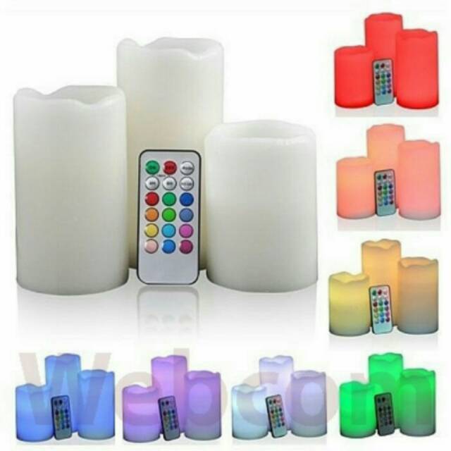 Lampu Lilin Elektrik Realistis LED Lampu Lilin Elektrik RGB Bisa Diatur dengan REMOTE Candle Light
