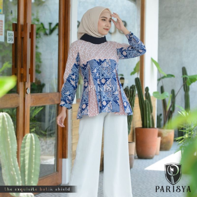 BATIK PARISYA - Nabila  B00053, Blouse Batik Wanita Atasan Batik Wanita-1
