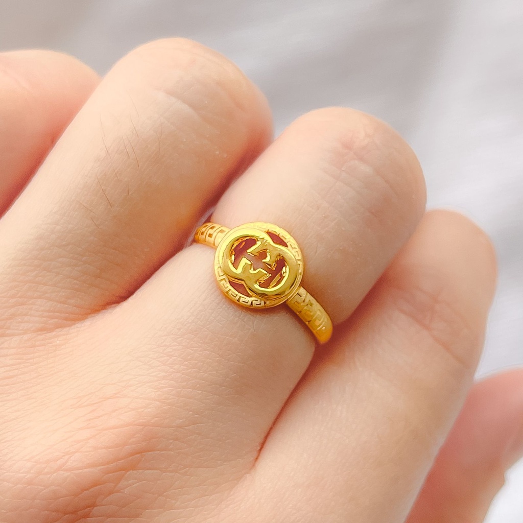 Cincin anak dan dewasa emas asli kadar 700 70 16k merk branded ringan gold ring 0,5 0,5 gram gr g lebar tampak besar