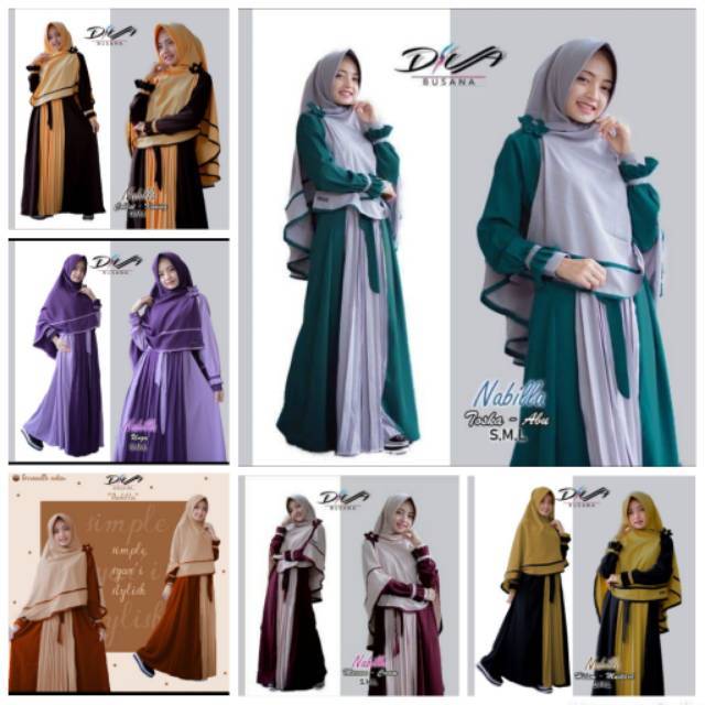 GAMIS NABILA SET ORI DIVA BUSANA GAMIS LEBARAN GAMIS BUSUI