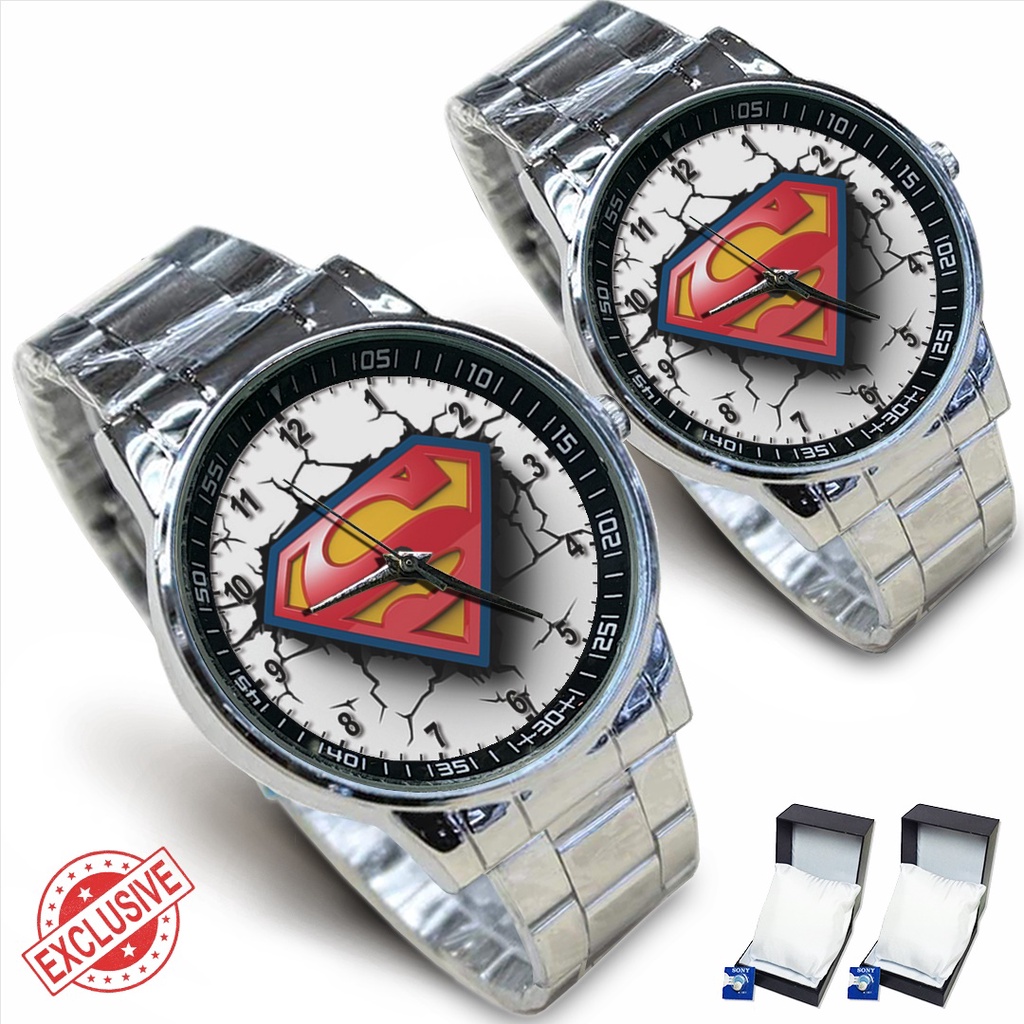 Jam Tangan Rantai Couple SUPERMAN MOTIF 1 (Special)