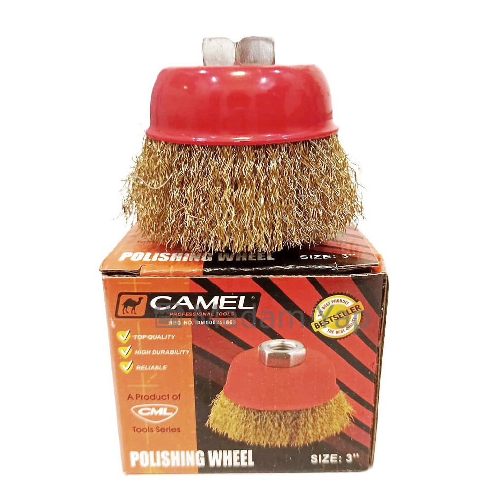 Sikat Mangkok Kawat Camel Kuningan 3&quot; Inch - Cup Brush Gerinda 3 In