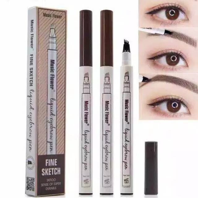 [COD] MUSIC FLOWER EYEBROW WATERPROOF PEN pencil tatoo 3D Microblading Eyebrow - Shade 01Chestnut