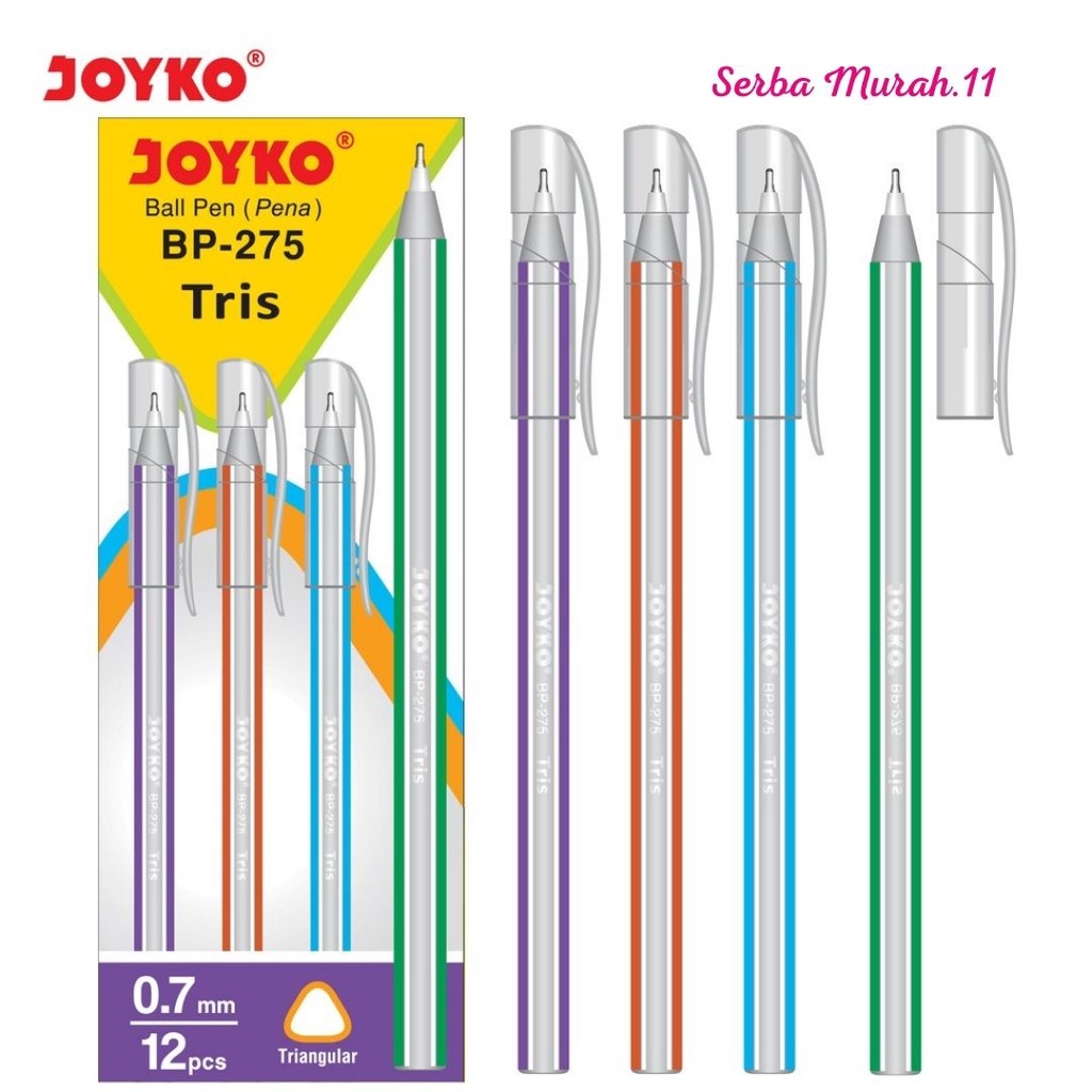 

BALL PEN/PULPEN/PENA MURAH JOYKO BP-275 Tris /0.7mm (HARGA PER PCS)