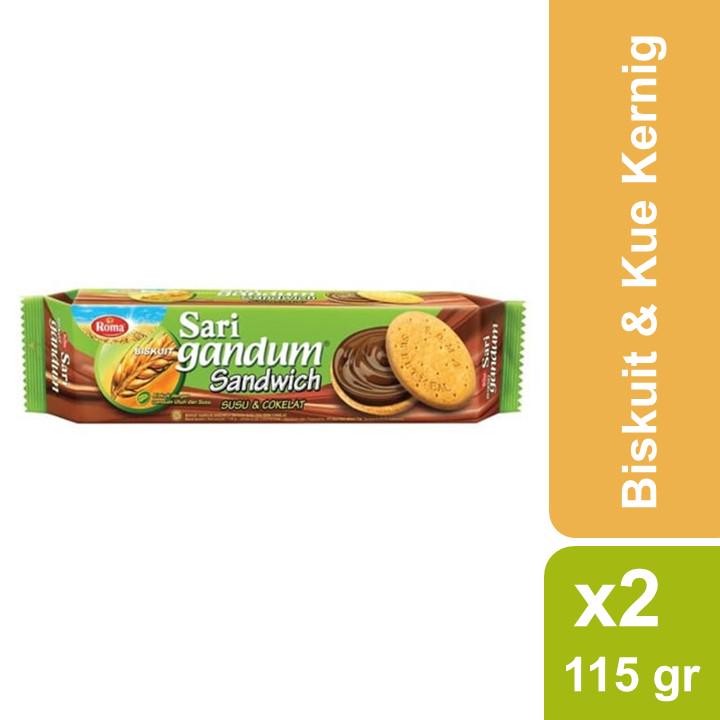 Roma Sari Gandum Cokelat 115gr x2 | Shopee Indonesia