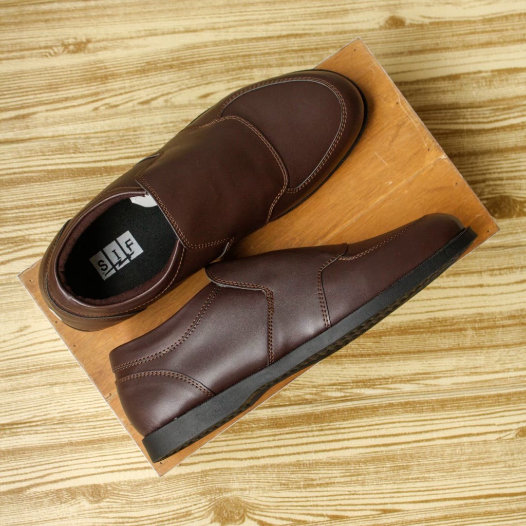 SAMUEL BROWN - Sepatu Loafers Pria Kulit Kasual Klasik Formal Kerja Kuliah Pria/Cowok - Loafer