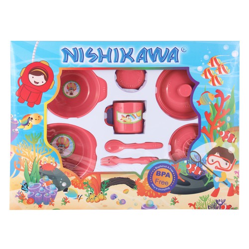 Nishikawa Feeding Set / Tempat Makan 5in1 / Gift Set / Kado Lahiran - Perlengkapan Makan Ns 8403