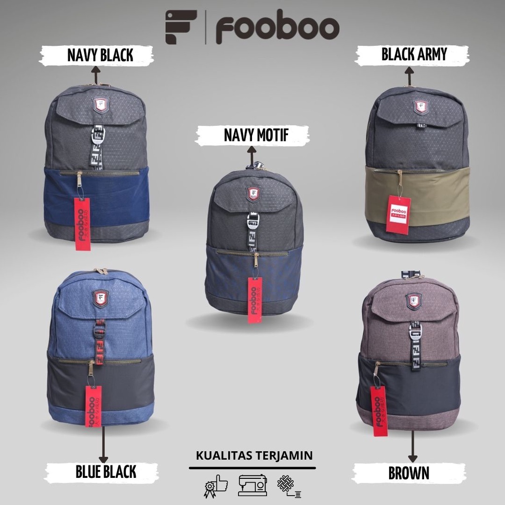 fooboo tas ransel backpack sekolah laptop pria wanita