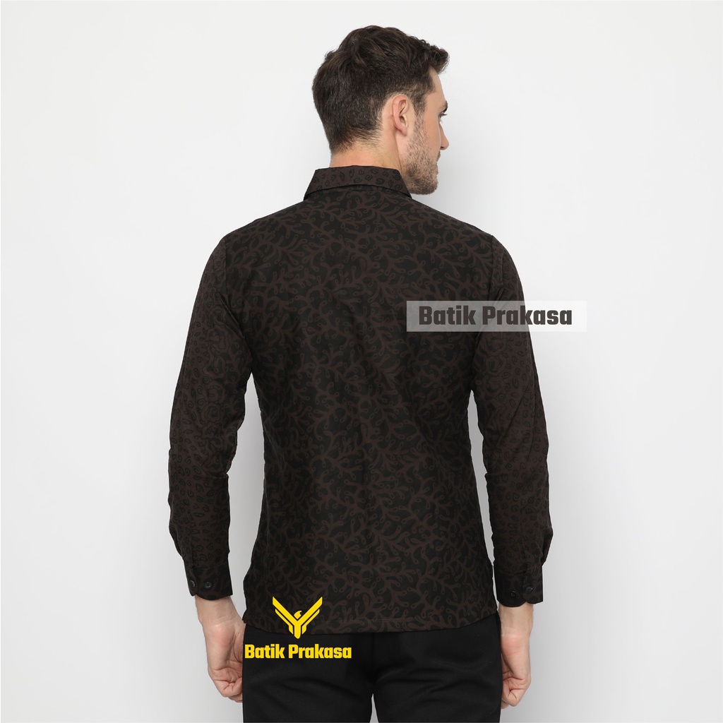 Kemeja Batik Prakasa Motif Adipramana Oswasa Slimfit Lengan Panjang Batik Solo