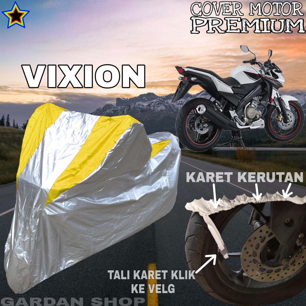 Sarung Motor VIXION Silver KUNING Body Cover Vixion PREMIUM