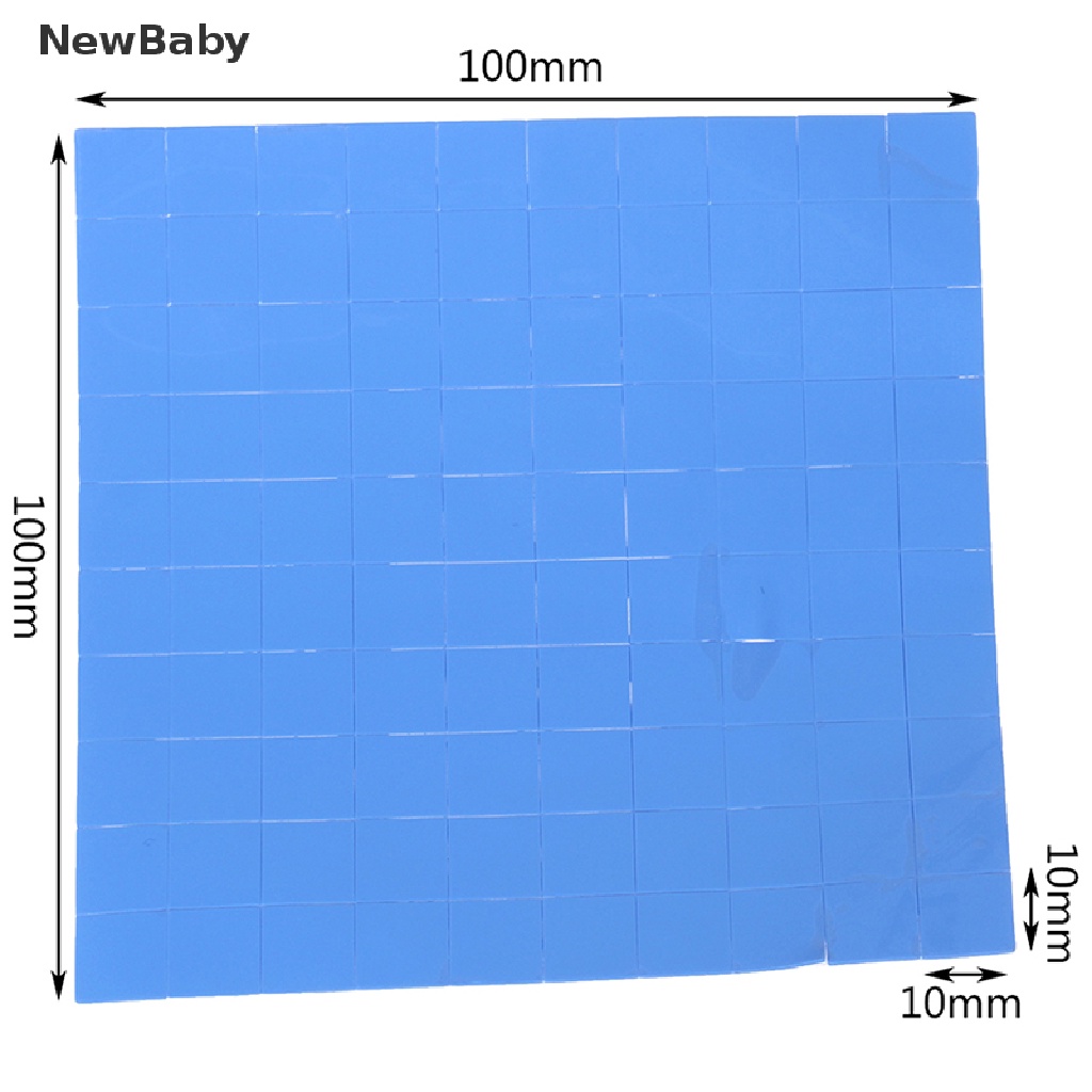 100pcs Pad Thermal Konduktif Pendingin GPU CPU Bahan Silikon Ukuran 10x10 X 0.5mm
