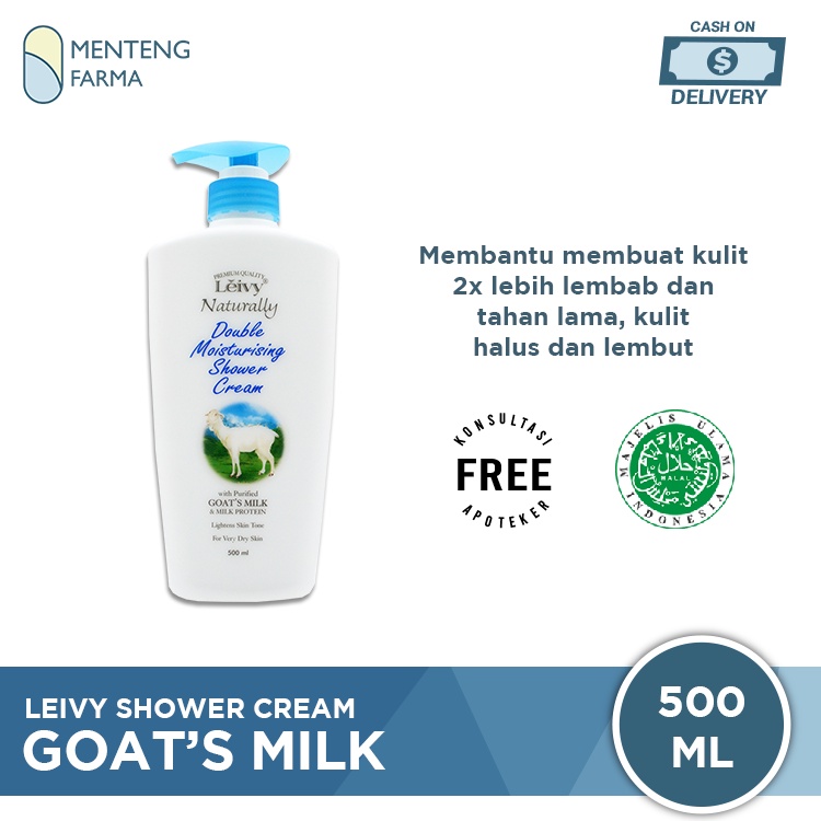 Leivy Shower Cream Goats Milk 500 mL - Sabun Mandi Dengan Susu Kambing