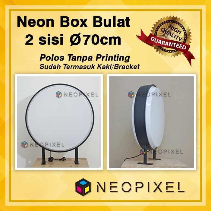NEON BOX BULAT MURAH VACUM - DIAMETER 100 CM 2 SISI NEON BOX BULAT - TANPA PRINTINIG