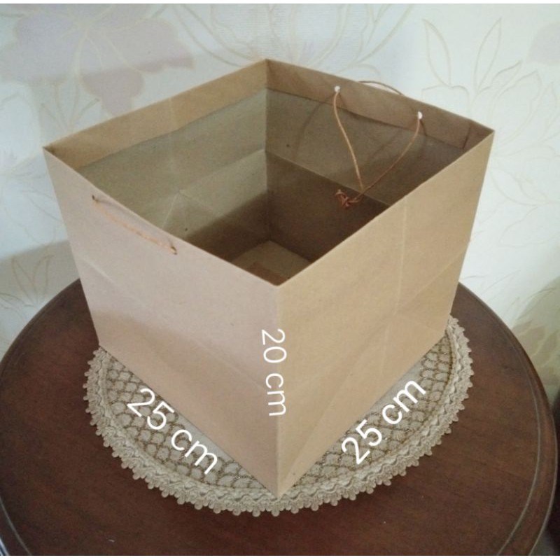 

paper bag polos 25 x 25 x 20 paperbag tas kertas dos nasi brownies cake