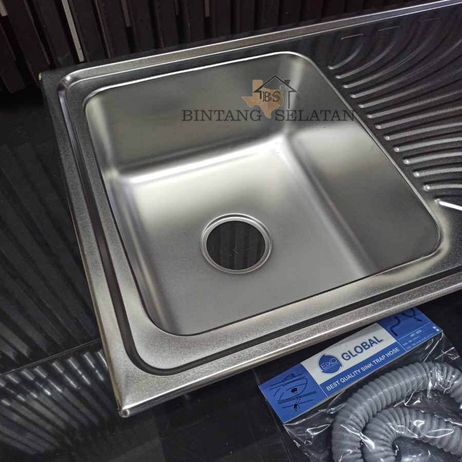 KITCHEN SINK/ BAK CUCI PIRING STAINLESS STEEL GLOBAL EIXO 100x50