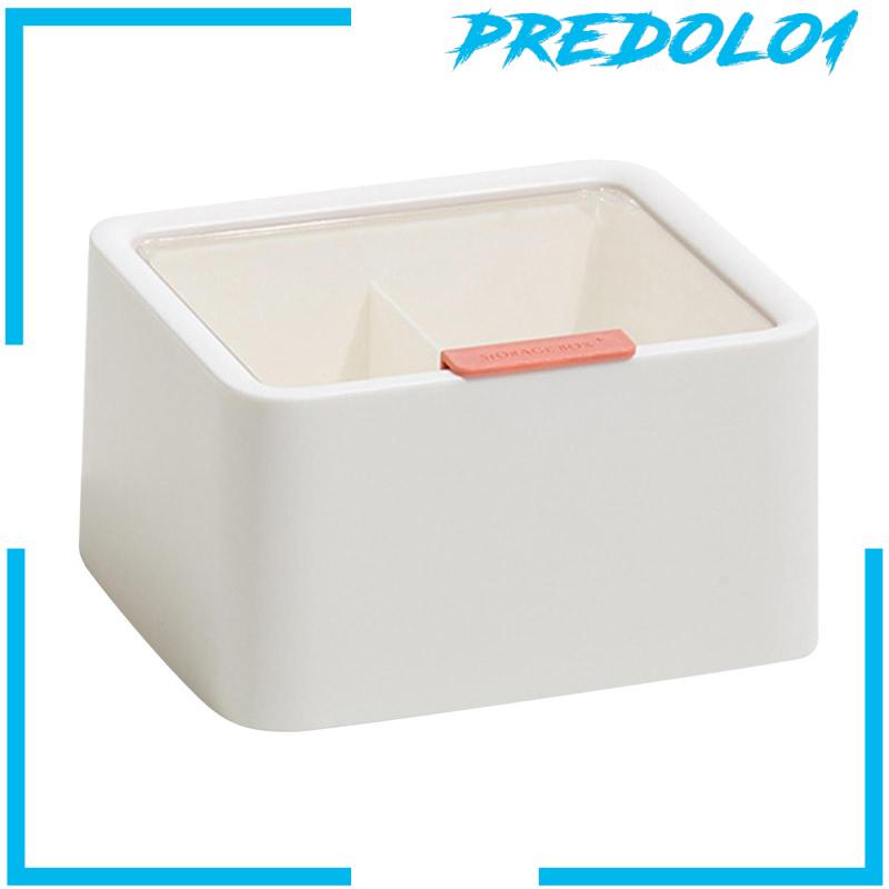 (Predolo1) Kotak Penyimpanan Kapas / Lipstick Bahan Abs Anti Debu Untuk Meja / Kamar Mandi