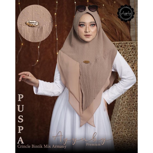 NEW HIJAB INSTAN  PUSPA CRNCLE BINTIK MIX ARMANY ORY AYYUBY