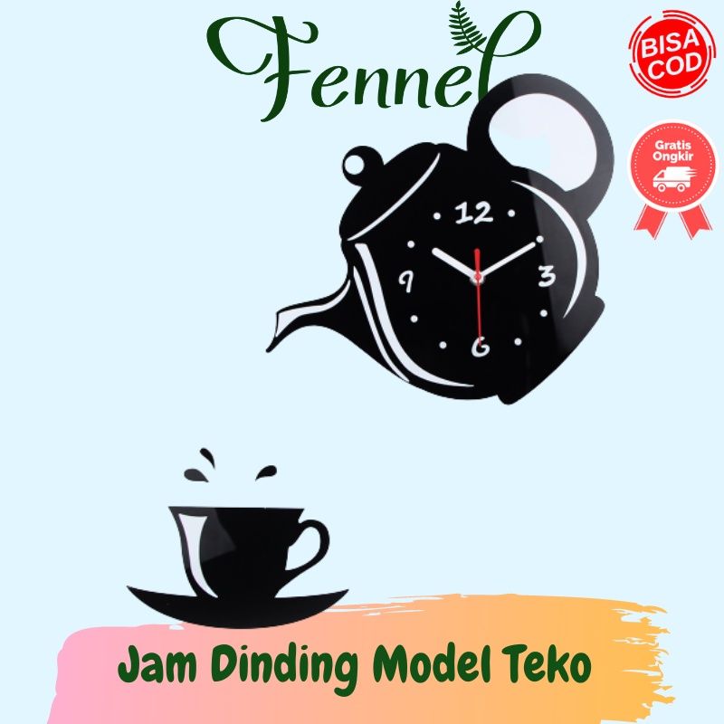 Jam Dinding Design Model Teko Kopi Unik NS003