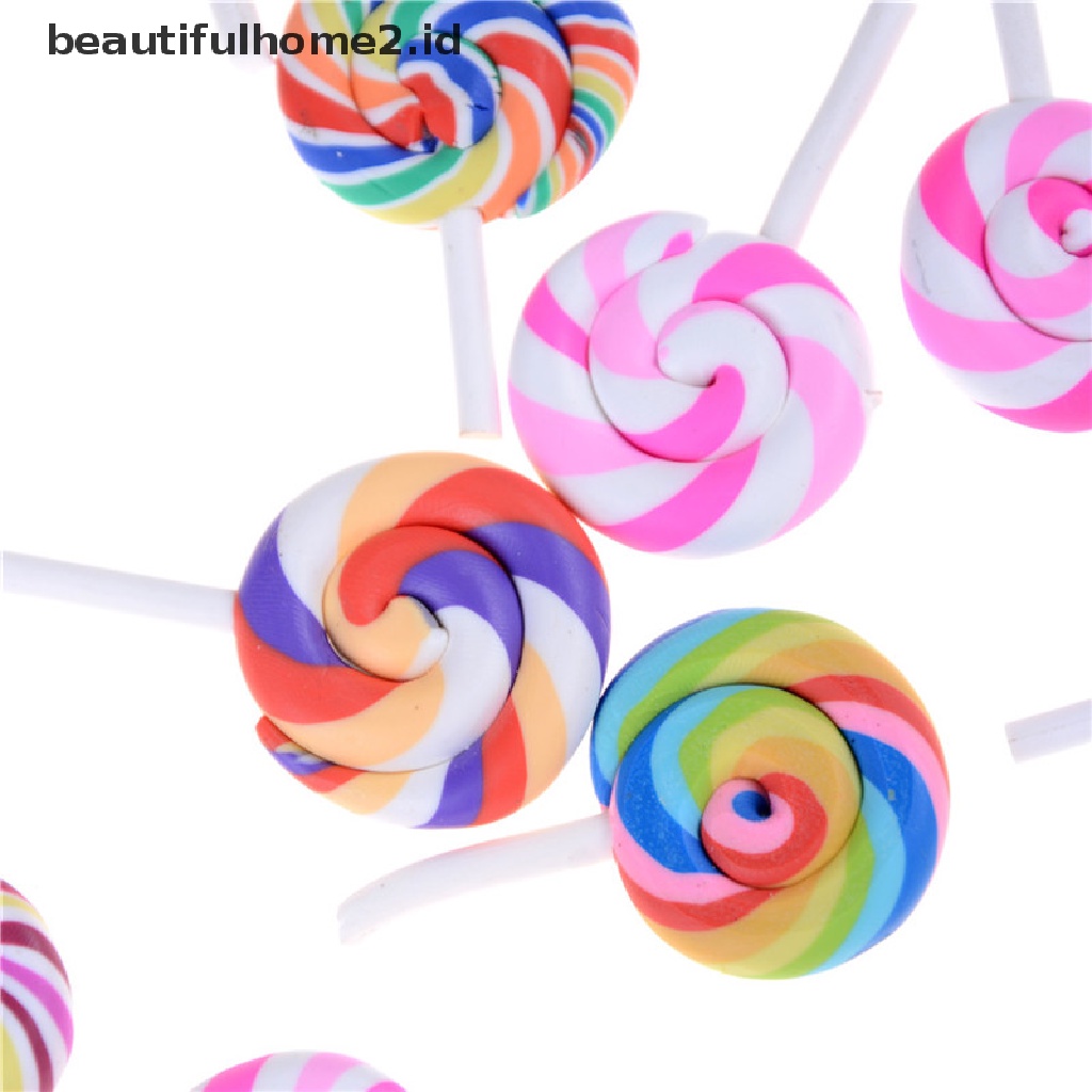 (Beautifulhome2.Id) 5pcs Miniatur Permen Lolipop Untuk Dekorasi Rumah Boneka