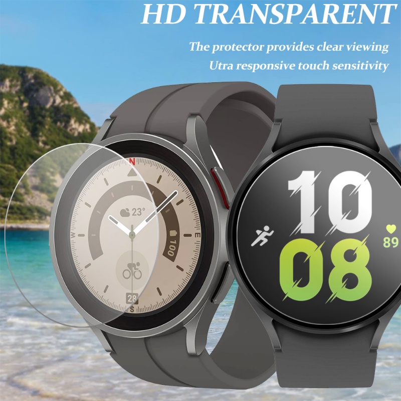 Pelindung Layar Tempered Glass HD Anti Gores Ultra Tipis 40 / 44MM Untuk Samsung Galaxy Watch 5