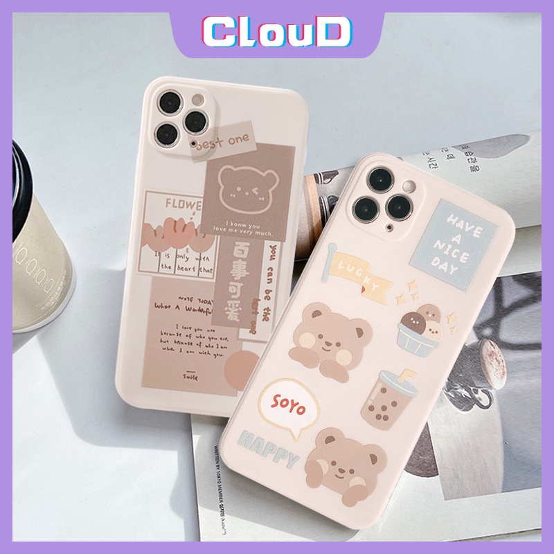 Casing Samsung A11 A13 A12 A31 A03S A21S A03 A53 A71 A51 A20S A50 A30S A33 A50S A10S A70 A32 A52S A22 M22 M32 Motif Beruang Putih