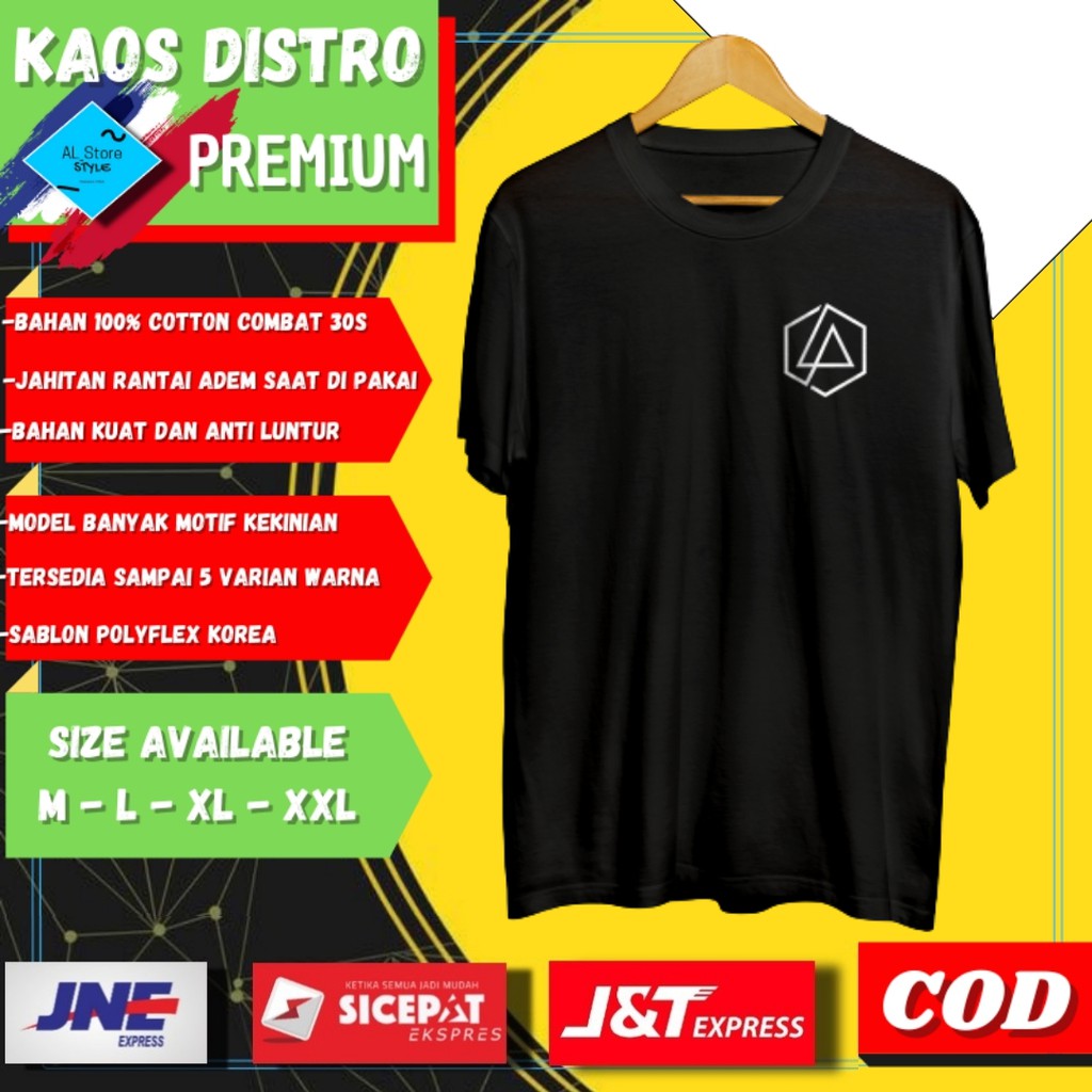 T shirt Baju Kaos Distro Pria Original Murah Logo Linkin Park Model Kekinian