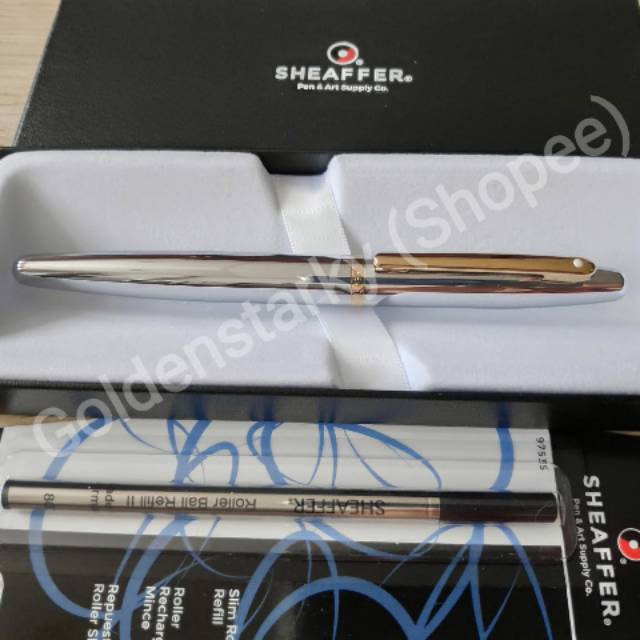 

Paket 1 Klik: 1pcs Sheaffer VFM Chrome GT Rollerball + 1pcs Refill Rollerball