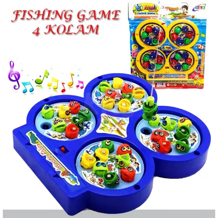 MWN Mainan Pancingan Ikan 4 Kolam Fishing Game HKR Mika