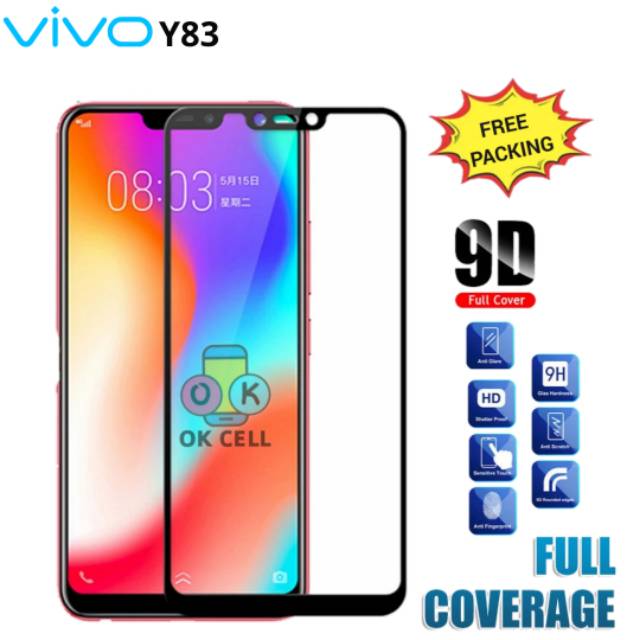 Tempered Glass 9D Full Cover Vivo Y83 Tg Tempered Glass Guard Screen Protector Premium