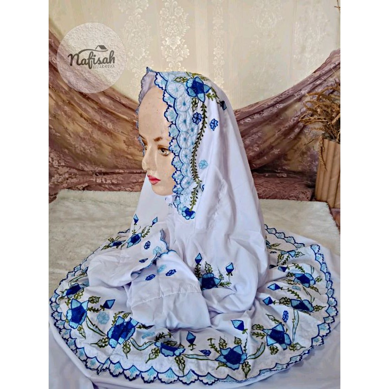 MUKENA REMAJA MUKENA TERUSAN MUKENA BORDIR MOTIF SIDOGIRI MUKENA PUTIH